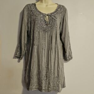 Solitaire Distressed Gray Denim